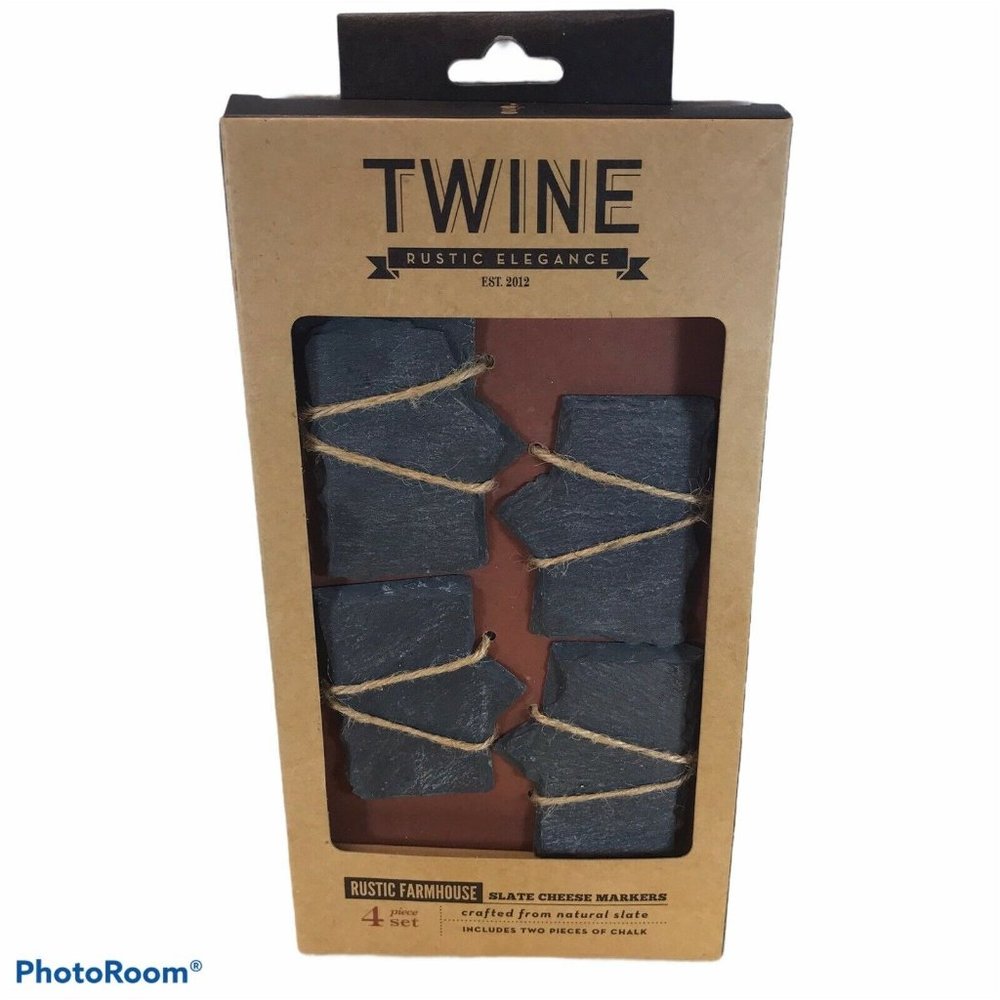 Twine Rustic Elegance Slate Cheese Markers New